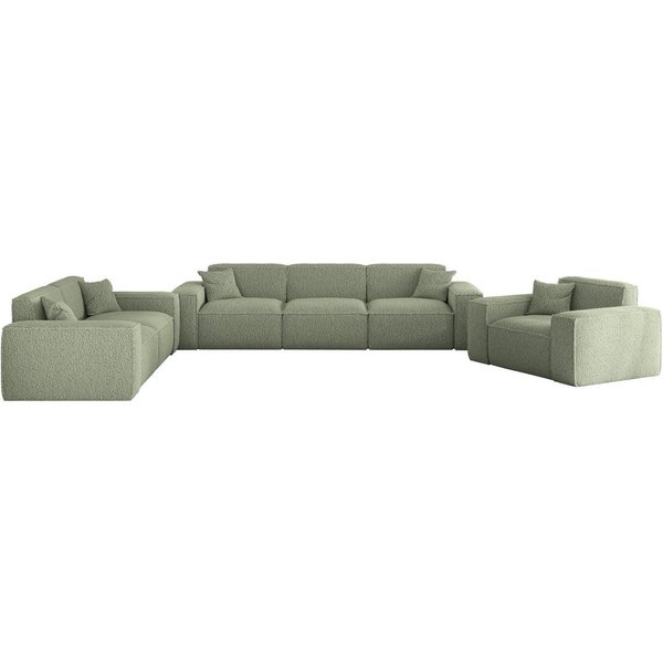 Fun Möbel Polstergarnitur Sofaset Designersofa FUN PEREZ PREMIUM 3-2-1 in Stoff Sven, (Rundumbezug), inkl. 5 Zierkissen