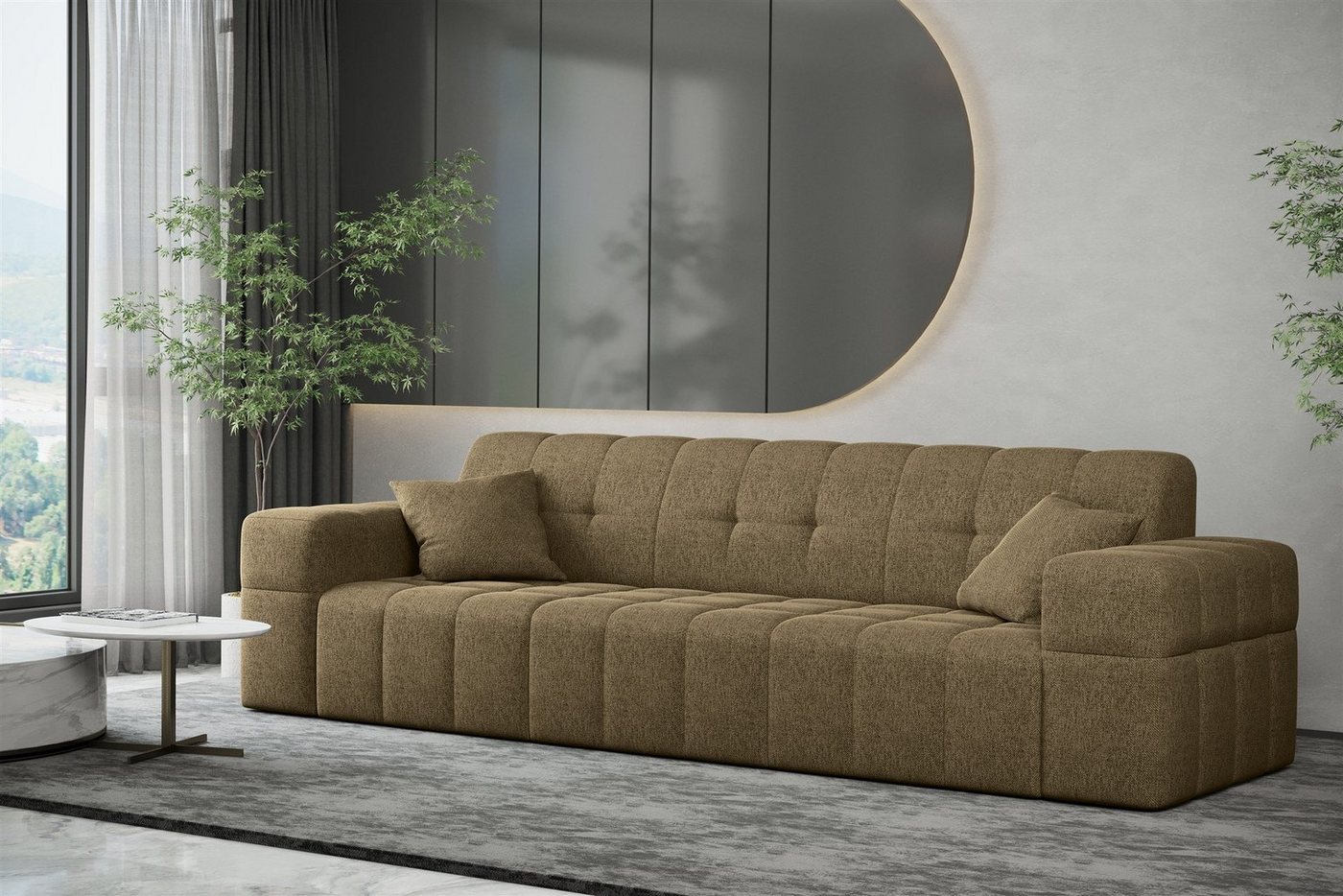 Fun Möbel Polstergarnitur Sofaset Designersofa NANCY 3-2-1, (Set, inkl. 5 Zierkissen), Rundumbezug – Bild 3 von 5