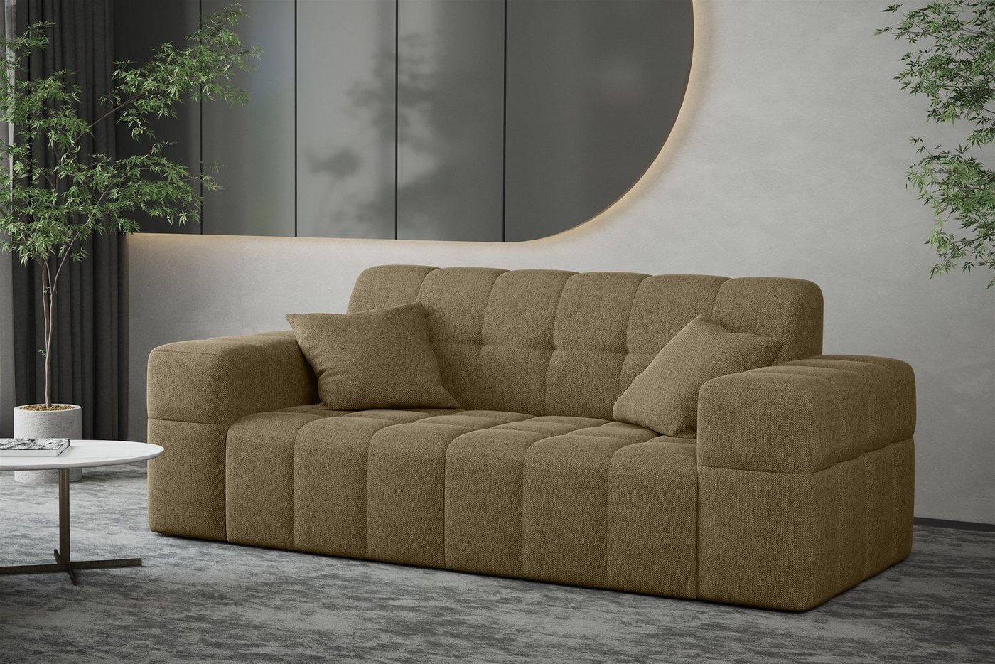 Fun Möbel Polstergarnitur Sofaset Designersofa NANCY 3-2-1, (Set, inkl. 5 Zierkissen), Rundumbezug – Bild 4 von 5