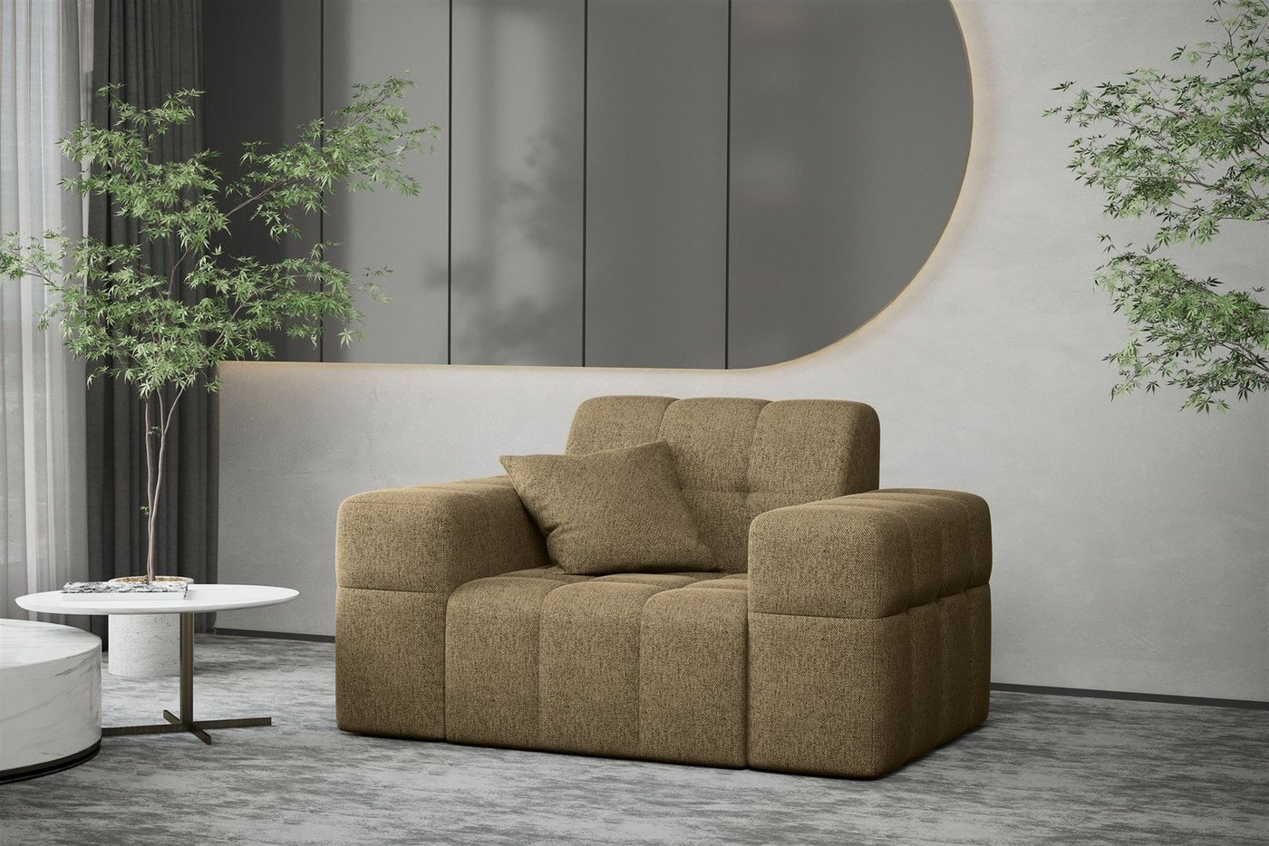 Fun Möbel Polstergarnitur Sofaset Designersofa NANCY 3-2-1, (Set, inkl. 5 Zierkissen), Rundumbezug – Bild 5 von 5