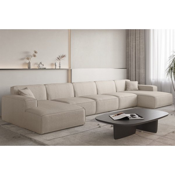 Fun Möbel Wohnlandschaft Sofa U-Form CELES PREMIUM XL in Stoff Scala, Breite 462 cm, inkl. 2 Zierkissen