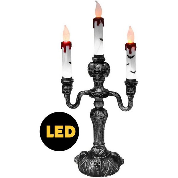 Fun World Dekoobjekt Gothic LED Kerzenständer - Halloween deko, Halloween deko