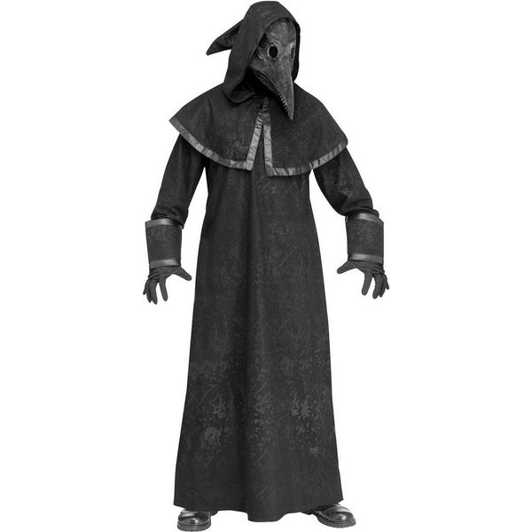 Fun World Kostüm Gothic Pestdoktor Karneval Faschingskostüm Herren, Der klassische Seuchenvogel in extra düster!