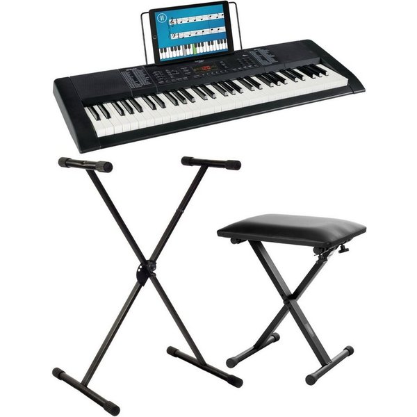 FunKey Home-Keyboard 61 Edition (300 Sounds, 300 Rhythmen) (Spar-Set, inkl. Keyboardständer & Bank), mit Begleitautomatik und intelligente Lernfunktion