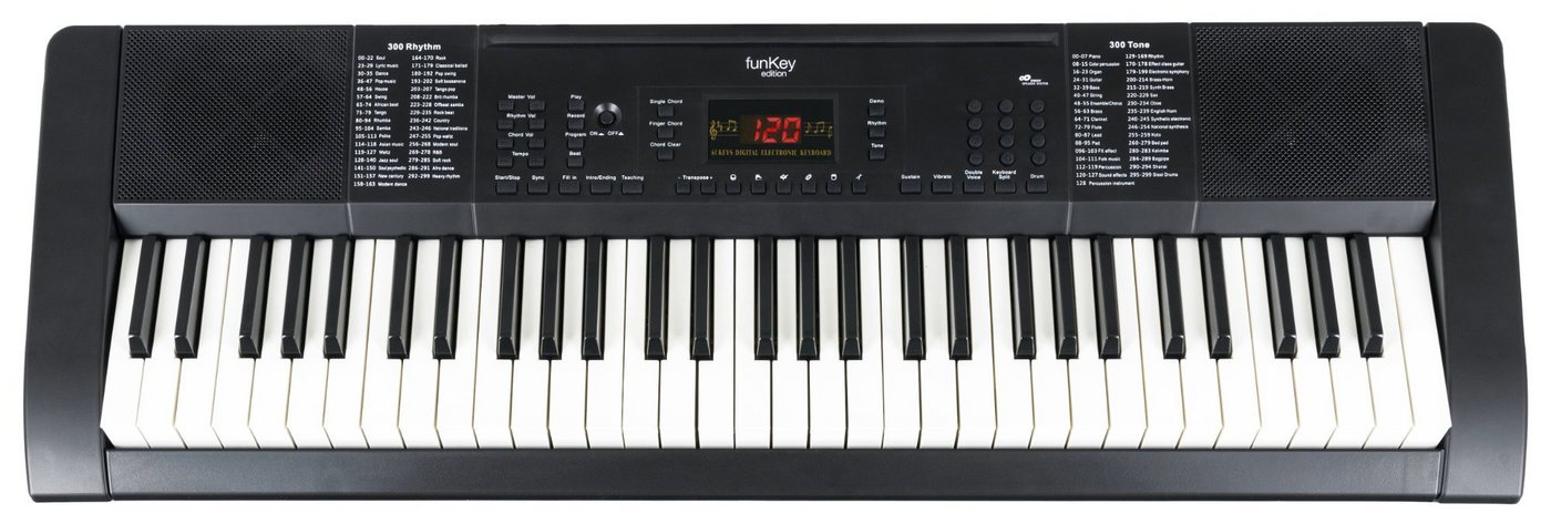 FunKey Home-Keyboard 61 Edition (300 Sounds, 300 Rhythmen) (Spar-Set, inkl. Keyboardständer & Bank), mit Begleitautomatik und intelligente Lernfunktion – Bild 2 von 5