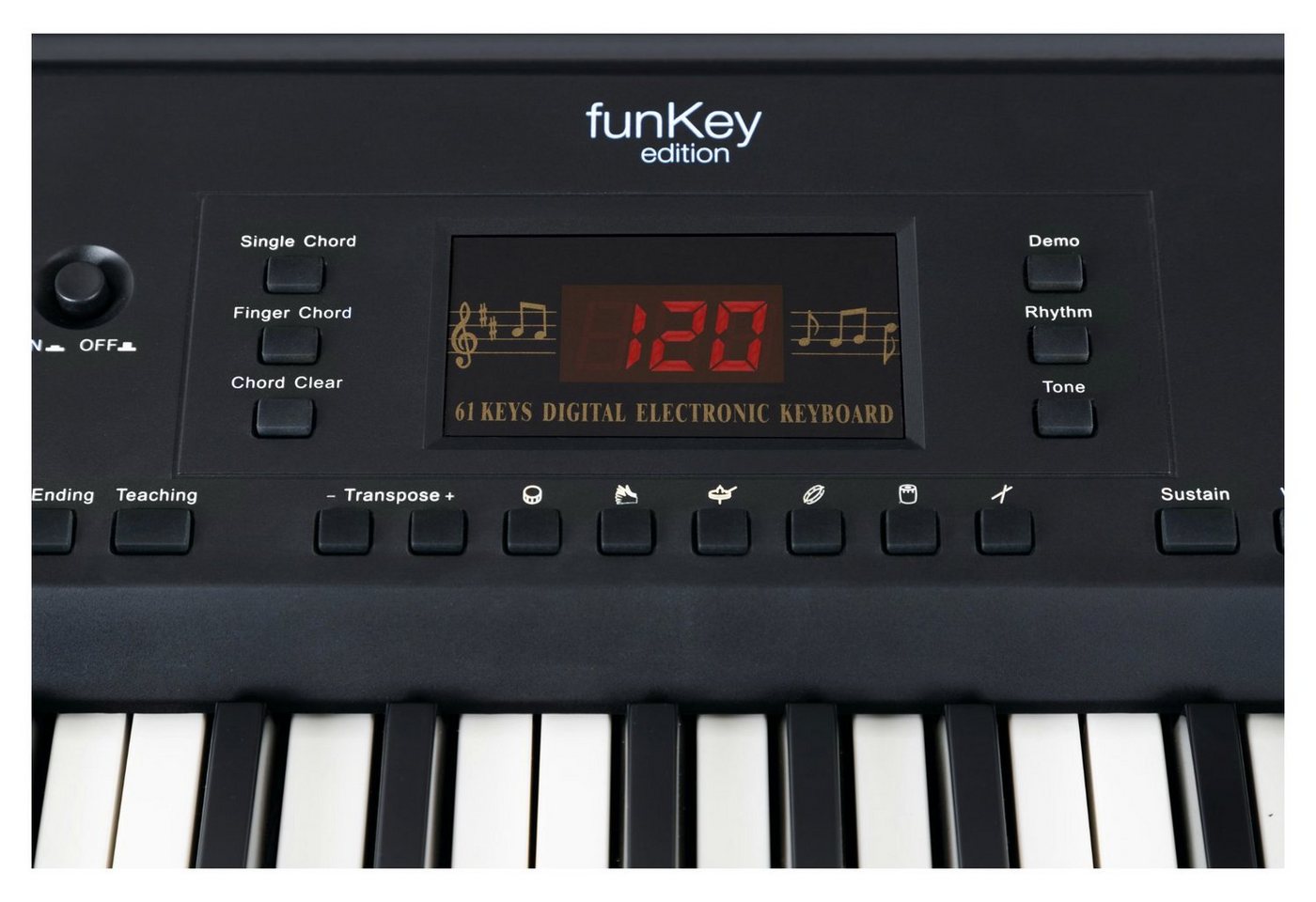 FunKey Home-Keyboard 61 Edition (300 Sounds, 300 Rhythmen) (Spar-Set, inkl. Keyboardständer & Bank), mit Begleitautomatik und intelligente Lernfunktion – Bild 4 von 5