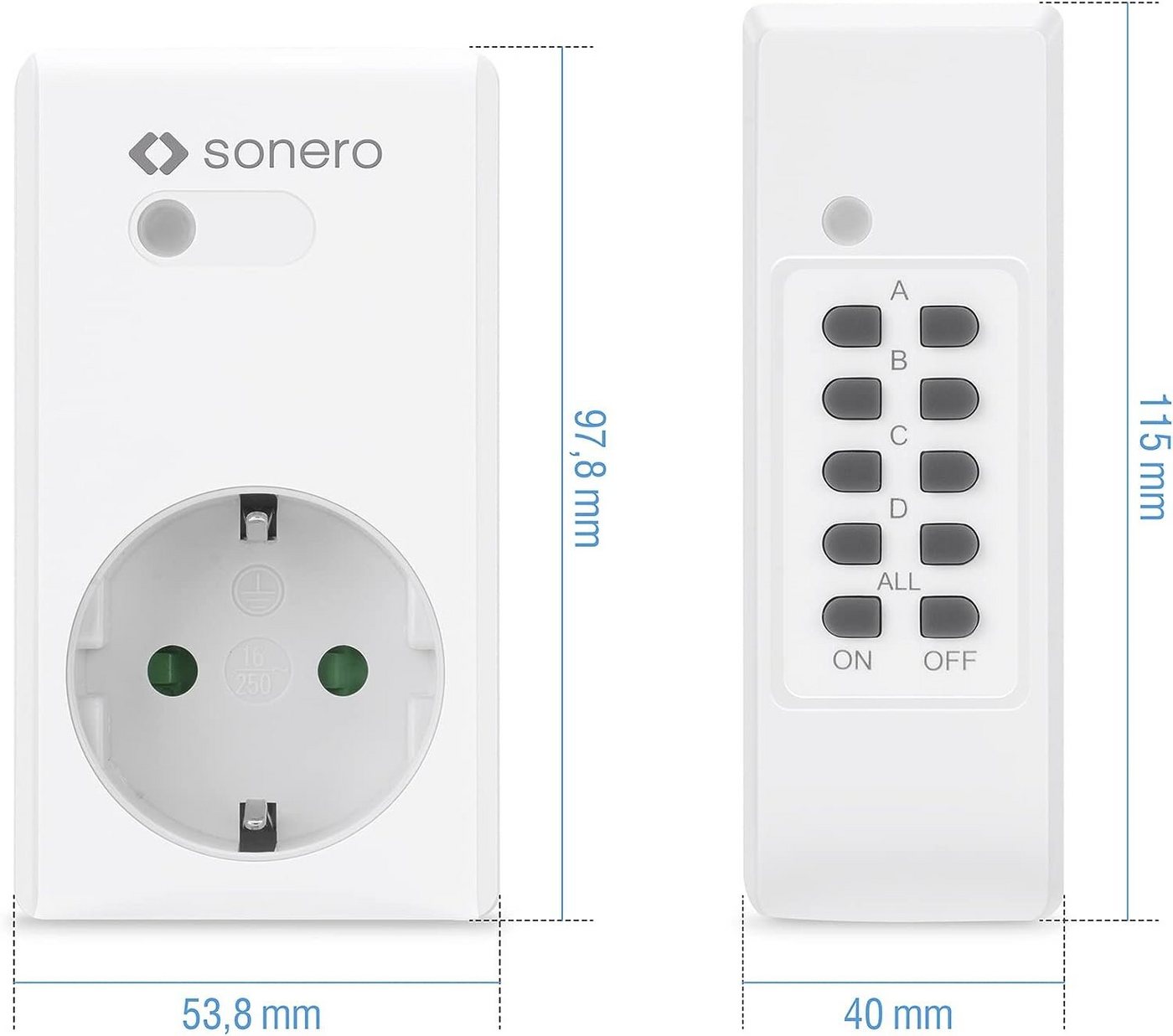 sonero Funksteckdose sonero Funksteckdosen, 1 x Funksteckdose und 1 x Funkfernbedienung – Bild 2 von 4