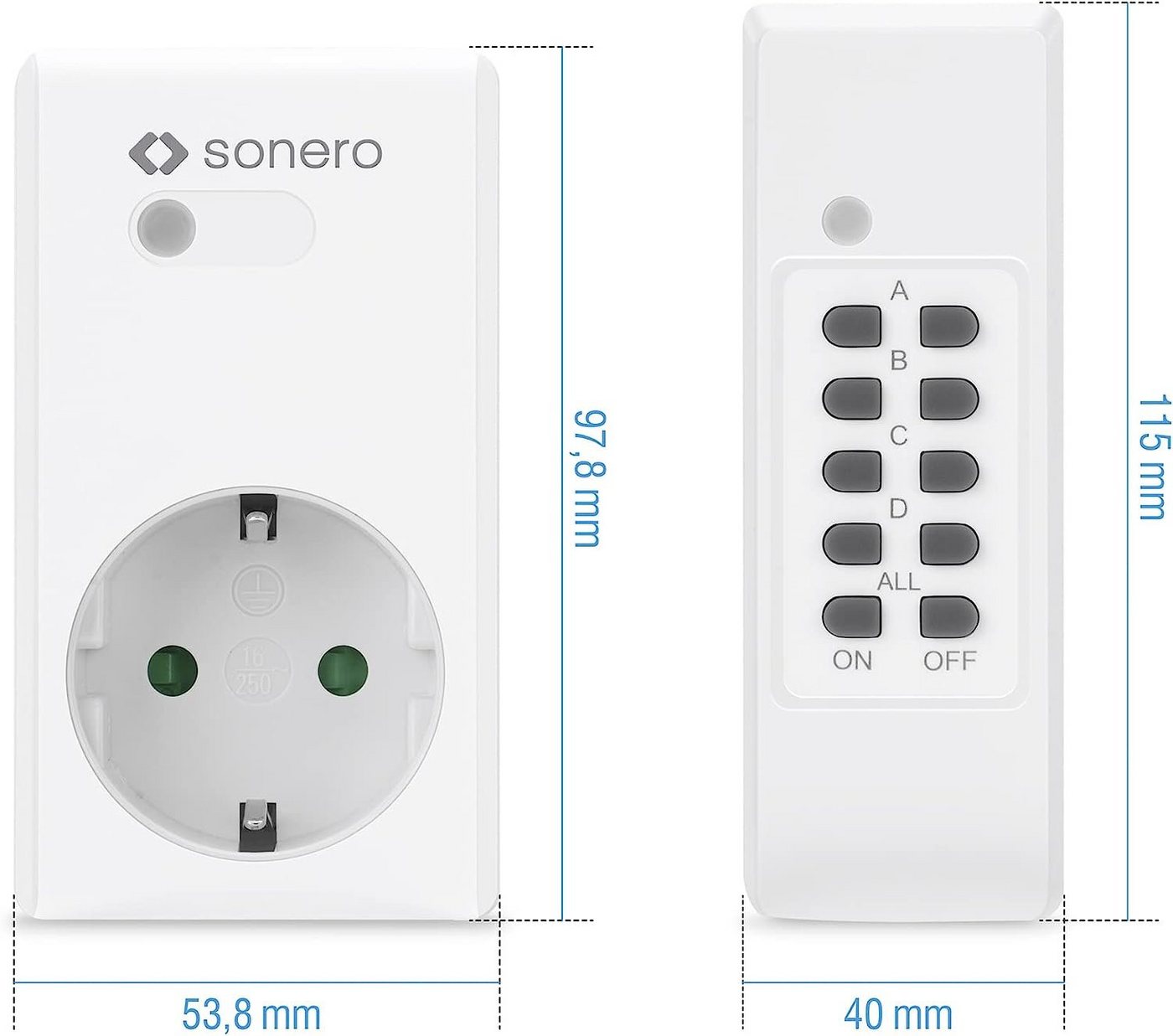 sonero Funksteckdose sonero Funksteckdosen, 4 x Funksteckdose und 1 x Funkfernbedienung – Bild 2 von 4