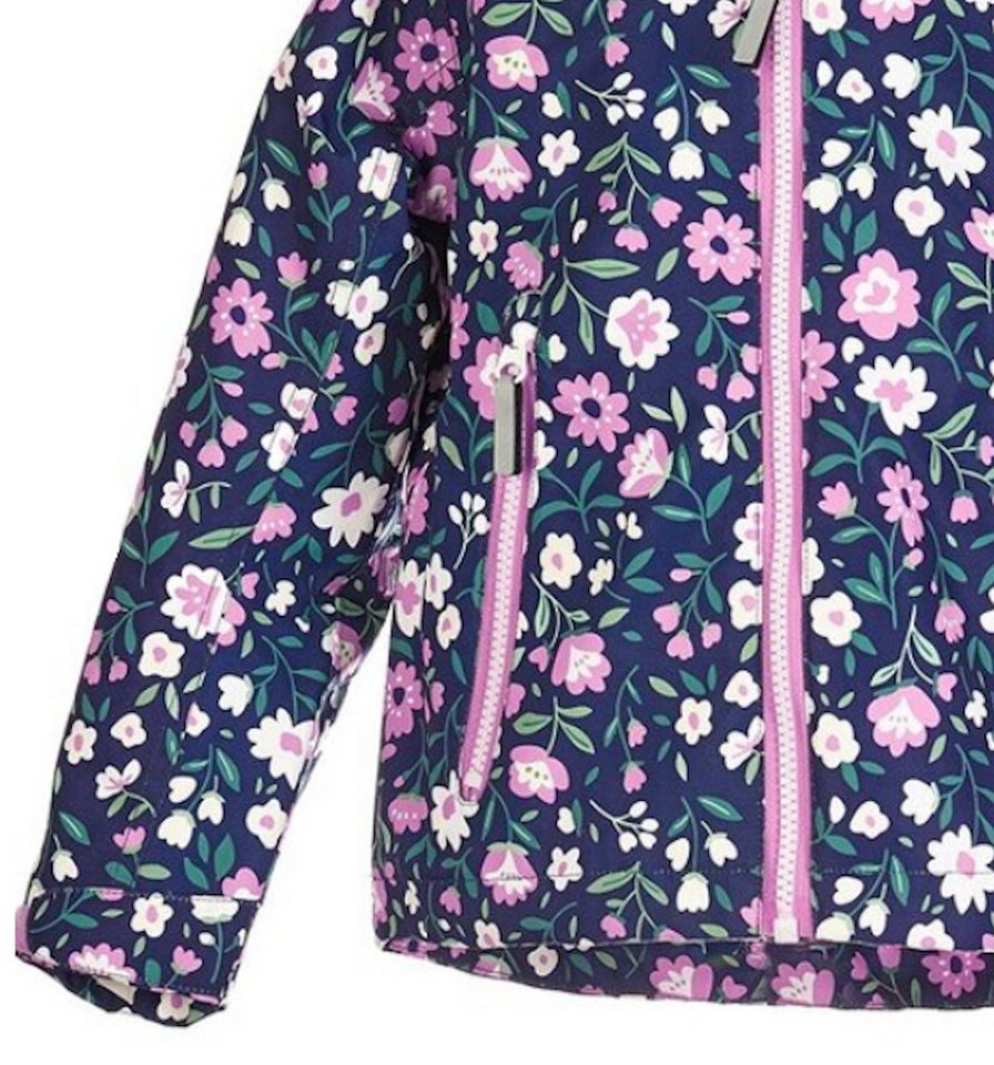 Outburst Funktionsjacke Outburst Mädchen Funktionsjacke Jacke Übergang Blumendruck marine – Bild 3 von 3