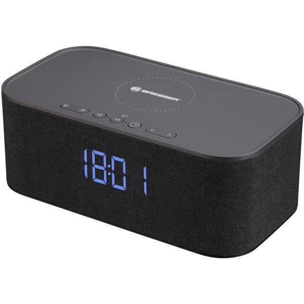 BRESSER Funkwecker BRESSER Bluetooth Stereo-Lautsprecher mit Weck- und Ladefunktion