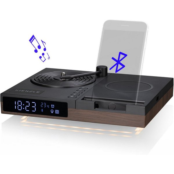 Kienzle Funkwecker KIENZLE Wecker mit Bluetooth® Lautsprecher und kabelloser Ladestation