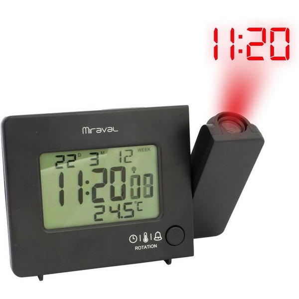 Miraval Funkwecker Miraval Funk-Projektionswecker Funkwecker USB 2 Alarme Temperatur Projektion, Funkwecker, Snooze, USB-Ladefunktion