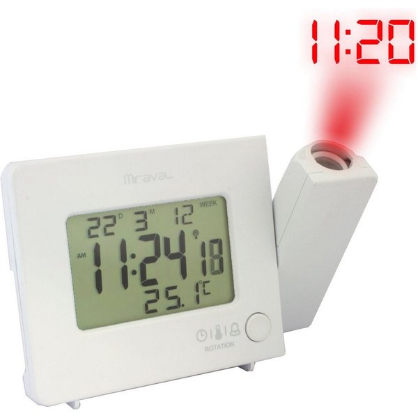 Miraval Funkwecker Miraval Funk-Projektionswecker Funkwecker USB 2 Alarme Temperatur Projektion, Funkwecker, Snooze, USB-Ladefunktion