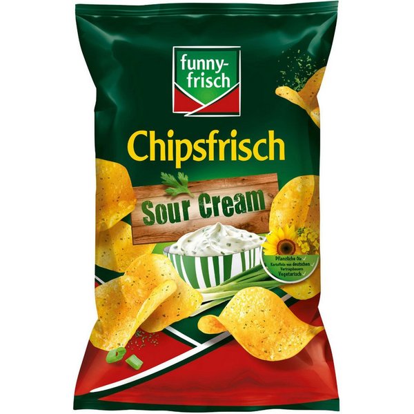 funny-frisch Knabberei, funny frisch Chipsfrisch Sour Cream Style knusprig frisch 150g