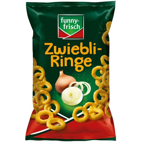 funny-frisch Knabberei, funny frisch Zwiebli Ringe Maisringe mit Zwiebel Geschmack 80g