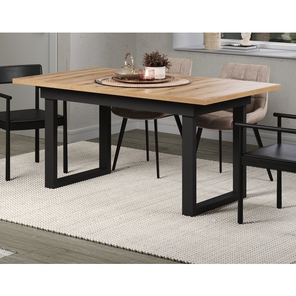 Furn.Design Esstisch Syncro (in Evoke Eiche, ausziehbar 160 - 200 cm), mit Synchronauszug und Metallgestell