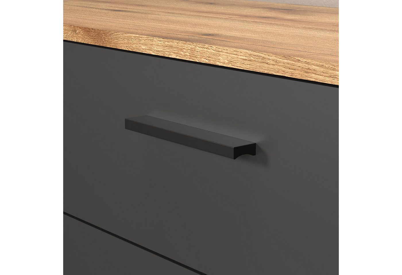Furn.Design Sideboard Avila (Sideboard in grau mit Evoke Eiche, 181 x 86 cm), mit Staboptik – Bild 4 von 5