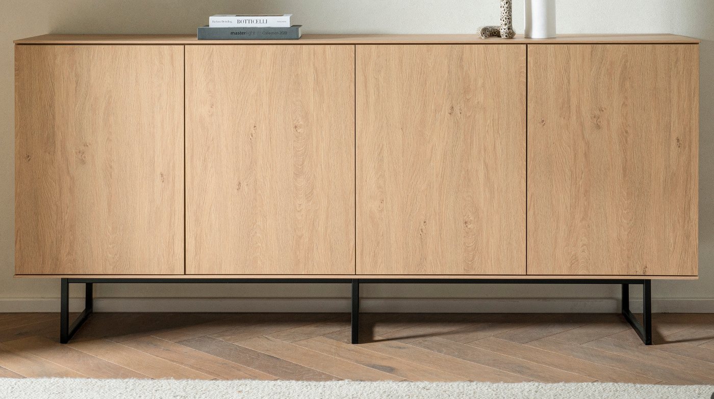 Furn.Design Sideboard Breda (Anrichte in Stone Eiche Dekor, 4-türig, 200 x 90 cm), 8 Fächer, Push-To-Open-Funktion – Bild 2 von 5