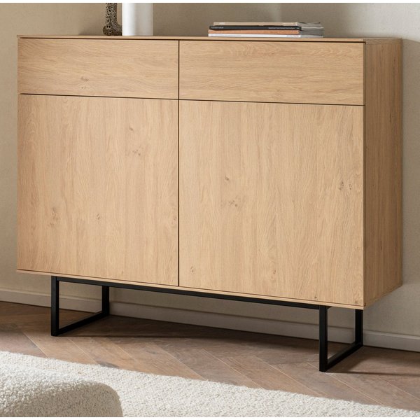 Furn.Design Sideboard Breda (Kommode in Eiche Dekor, 115 x 98 cm), mit Push-To-Open-Funktion