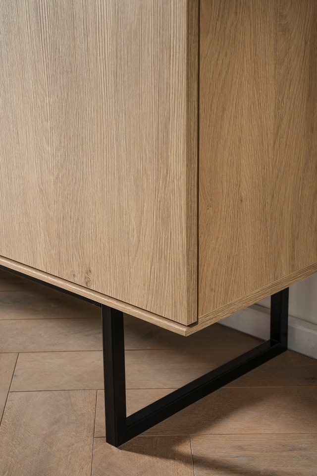 Furn.Design Sideboard Breda (Kommode in Eiche Dekor, 115 x 98 cm), mit Push-To-Open-Funktion – Bild 5 von 5