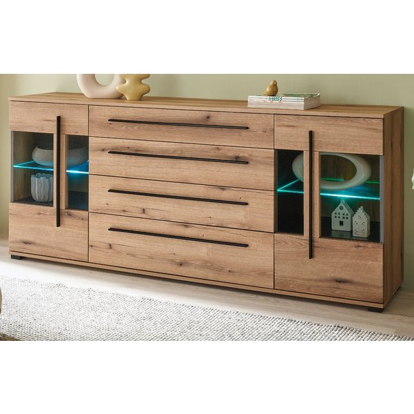 Furn.Design Sideboard Design-D (Anrichte in Evoke Eiche Dekor, 200 x 86 cm), mit Soft-Close-Funktion