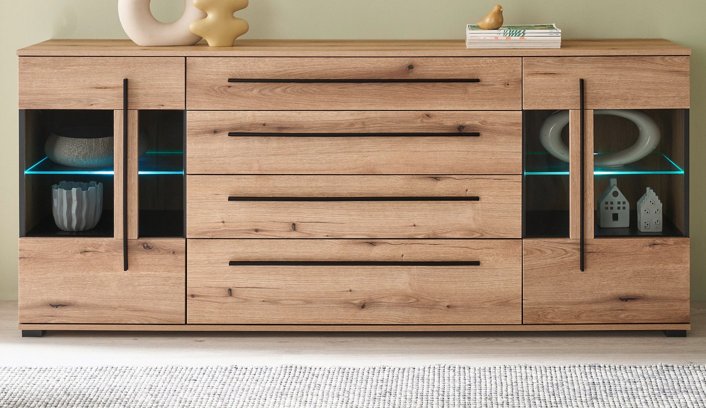 Furn.Design Sideboard Design-D (Anrichte in Evoke Eiche Dekor, 200 x 86 cm), mit Soft-Close-Funktion – Bild 2 von 5
