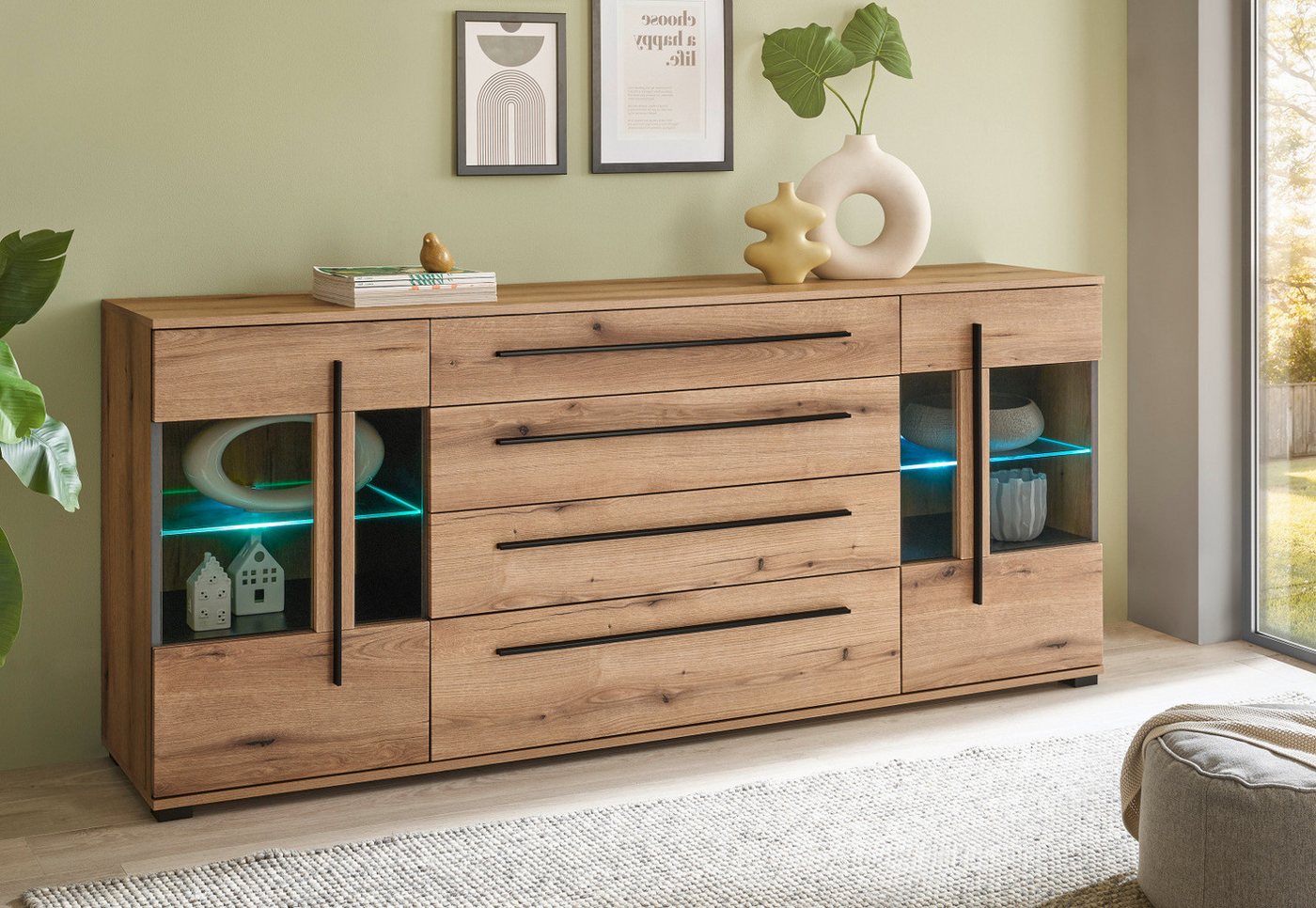 Furn.Design Sideboard Design-D (Anrichte in Evoke Eiche Dekor, 200 x 86 cm), mit Soft-Close-Funktion – Bild 3 von 5