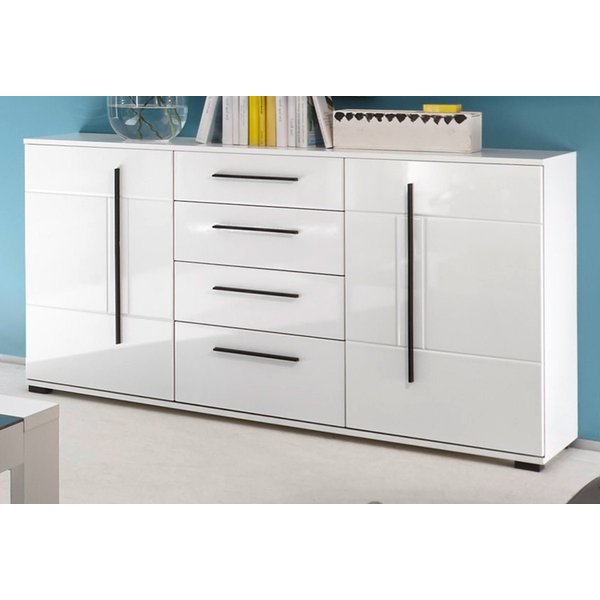 Furn.Design Sideboard Design-D (Kommode in weiß Hochglanz, 150 x 86 cm), mit Soft-Close