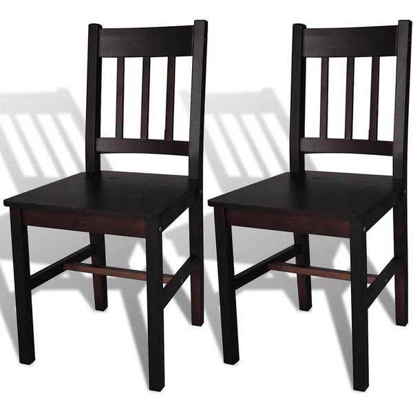 furnicato Esszimmerstuhl 2 Esszimmerstühle 41,5x45,5x86 cm Massivholz Dunkelbraun (2 St), Ergonomische Küchenstühle mit glatter Lackierung für dein Esszimmer