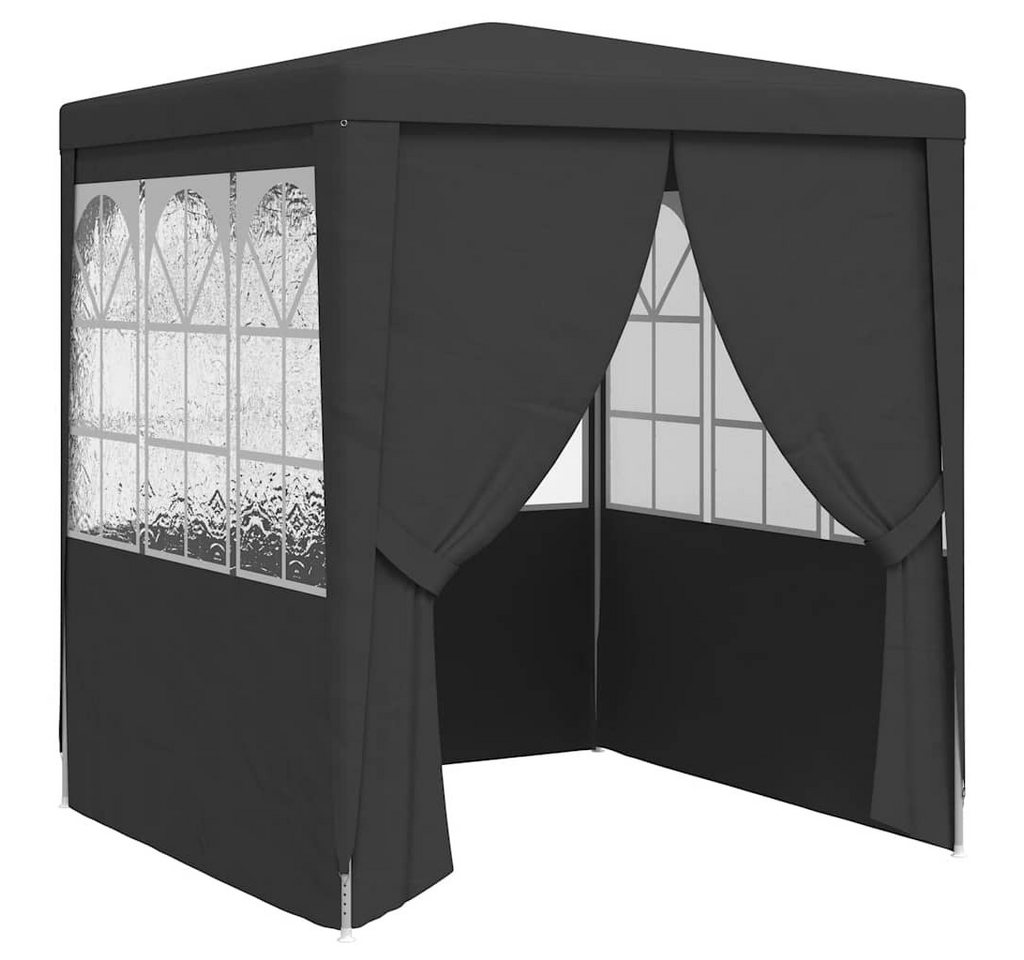 furnicato Partyzelt Anthrazit 2,5x2,5x2,4 m mit UV- und wasserbeständigem, Wetterfestes Gartenpavillon mit Seitenwänden und Reißverschluss-Tür – Bild 2 von 5