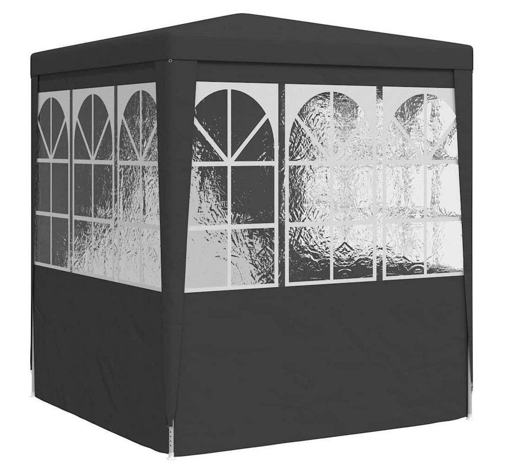 furnicato Partyzelt Anthrazit 2,5x2,5x2,4 m mit UV- und wasserbeständigem, Wetterfestes Gartenpavillon mit Seitenwänden und Reißverschluss-Tür – Bild 5 von 5