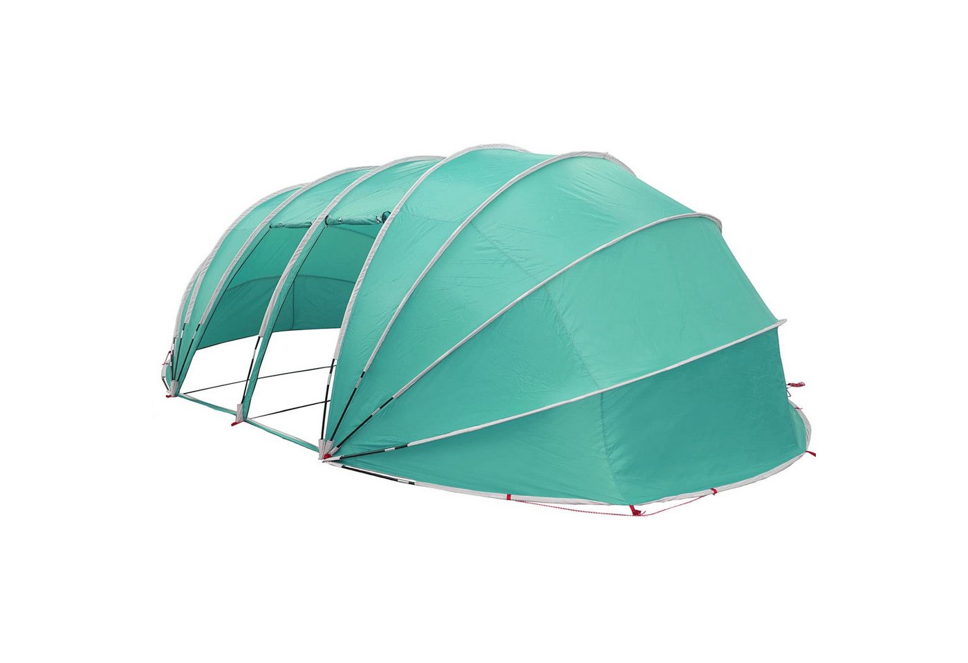 furnicato Poolüberdachung Poolzelt mit Reißverschlusstüren 538x440x204 cm Grün, Wetterfeste Poolüberdachung mit PU-Beschichtung und Erdankern – Bild 2 von 5