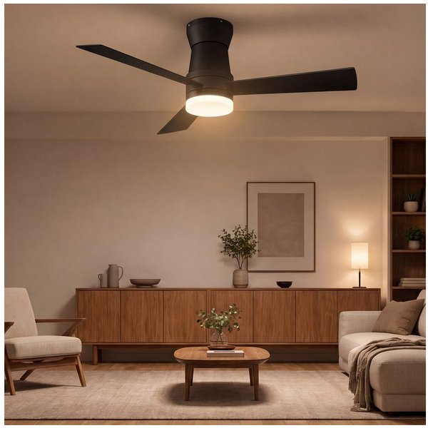 Furnishings Home Deckenventilator Ventilatorleuchte Deckenlampe mit Fernbedienung Leiser, 6 Stufen, 106 cm Durchmesser, DC Motor, Dimmbare LED, Sommer/Winterfun