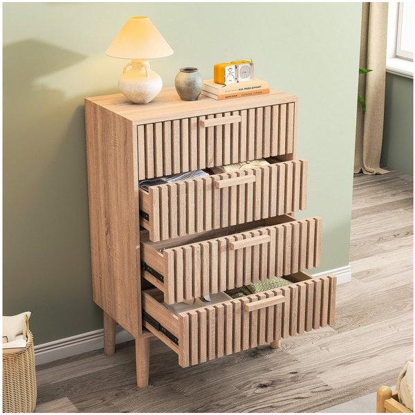 Furnishings Home Kommode Sideboard Schrank Kredenz 6 Schubladen (1 St., 60x34x91 cm), Küchenschrank Mit Griff, vielseitig einsetzbar, Moderne