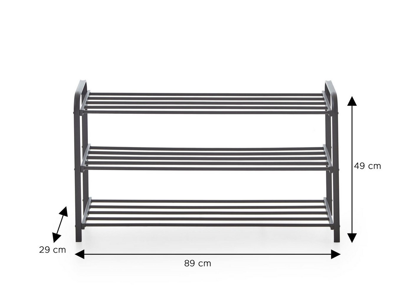 furnling Schuhregal Littleo, 3 Fächer mit Platz für 15 Paar Schuhe, schwarz, Höhe 49 cm – Bild 4 von 5