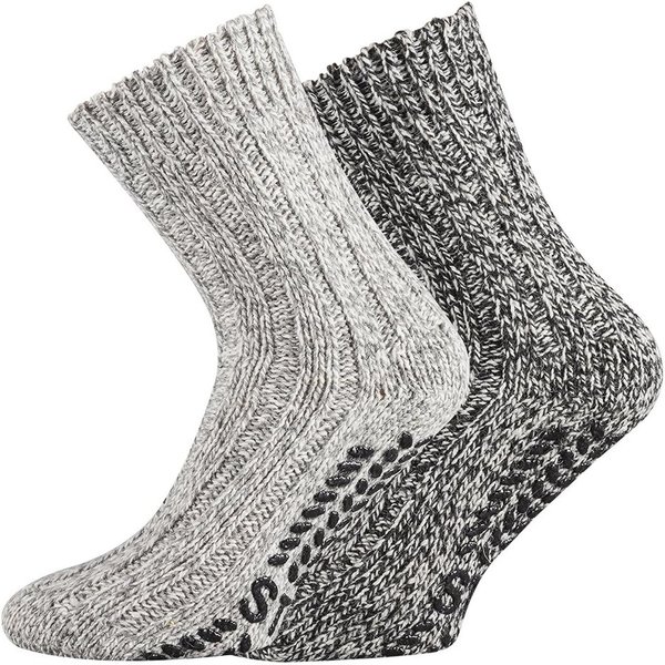 FussFreunde ABS-Socken 4 Paar superweiche ABS-Norwegersocken, mit Schafwolle, rutschfest (4 Paar) mit ABS-Druck