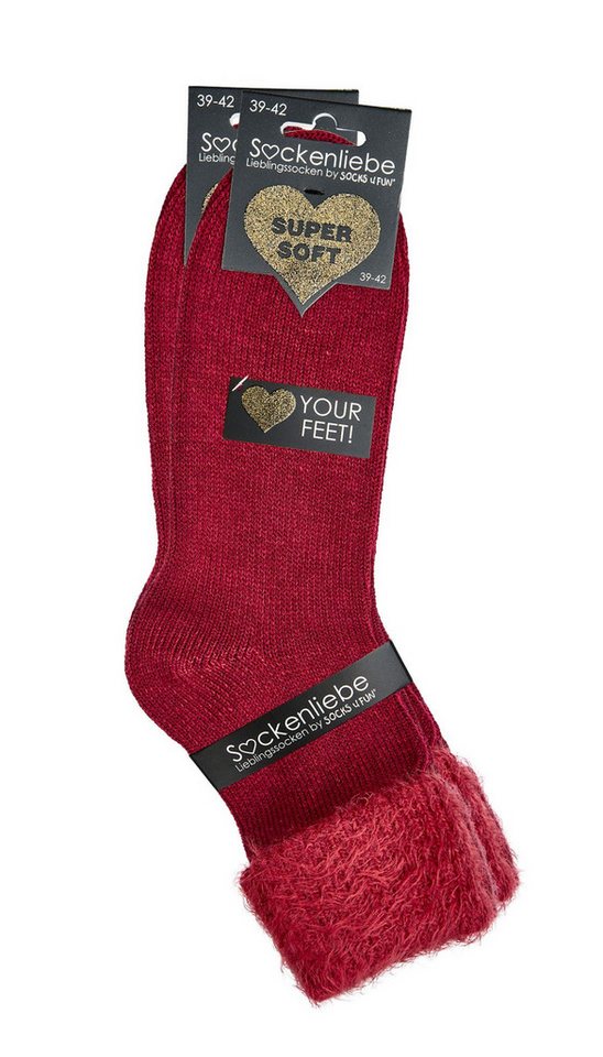 FussFreunde Kuschelsocken 2 Paar softe Kuschelsocken, Flausch-Söckchen, Umschlagsocken für Damen (Packung, 2 Paar) weich und flauschig, atmungsaktiv, hautsympat – Bild 2 von 5