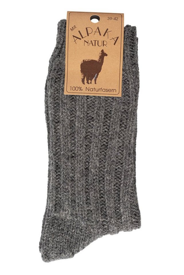 FussFreunde Norwegersocken 2 Paar, 100% Wollsocken mit Alpaka, NATUR PUR, mit ANTI-LOCH-GARANTIE (2 Paar) Spitze und Ferse verstärkt, absolut wärmend – Bild 2 von 5