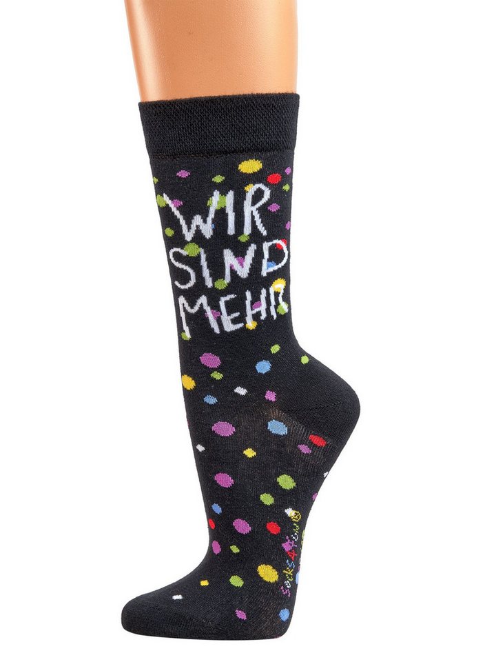 FussFreunde Socken 2 Paar Fun Socken, Spaß mit Socken, viele lustige Motive, Geschenkidee (Set, 2 Paar) handgekettelte Zehennaht, Piqué-Komfortbund – Bild 3 von 5