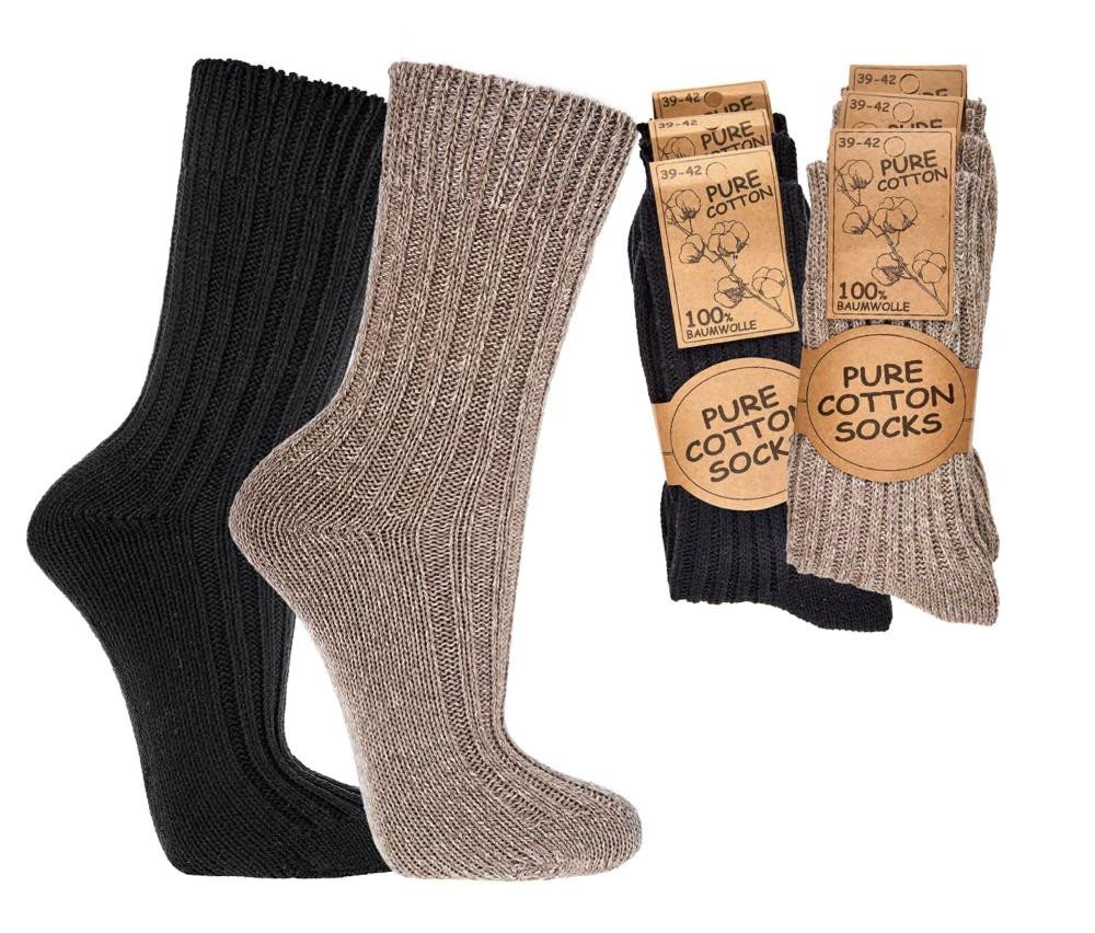 FussFreunde Strümpfe 3 Paar warme Wintersocken, 100% Baumwolle Socken, dicke Kuschelsocken (3 Paar) reine Baumwolle, schwere Qualität, auch für empfindliche Hau – Bild 3 von 5