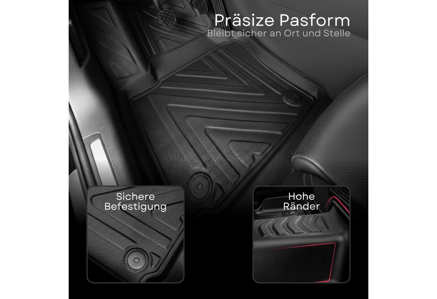 fussmattenprofi.com Auto-Fußmatte 3D Gummimatten KIA Sportage Prestige Baujahr ab 2022 (KEIN HYBRID HEV) (1 St), für Kia Kia Sportage – Bild 4 von 5
