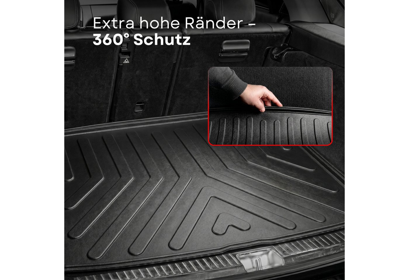 fussmattenprofi.com Auto-Fußmatte 3D Kofferraummatte passend für VW Golf 8 Baujahr ab 2019 (1 St), Volkswagen Golf – Bild 4 von 5