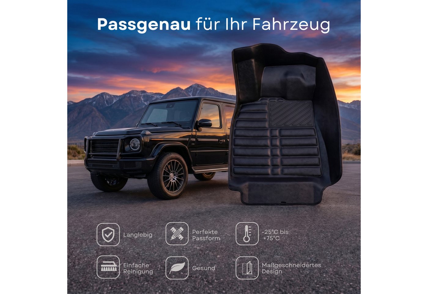 fussmattenprofi.com Auto-Fußmatte 5D Premium Auto Fussmatten für VW T-Roc (1.Gen) 2017-2025 (1 St), für Volkswagen Volkswagen T-Roc – Bild 2 von 5