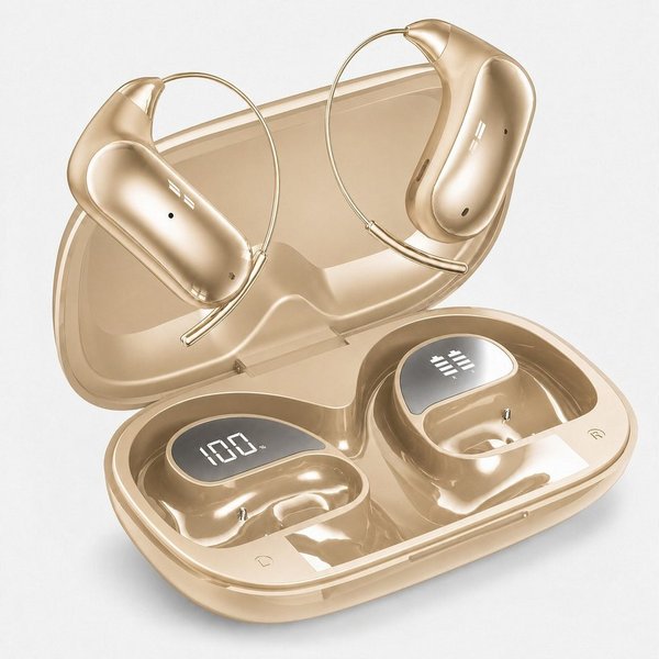 Futicare Bluetooth Kopfhörer Kabellos, Sportkopfhörer mit Ohrbügel, Open-Ear-Kopfhörer (Bluetooth 6.0, 46 Std., 2 Mikrofone, IPX5, Memory-Draht-Ohrbügel für Bri