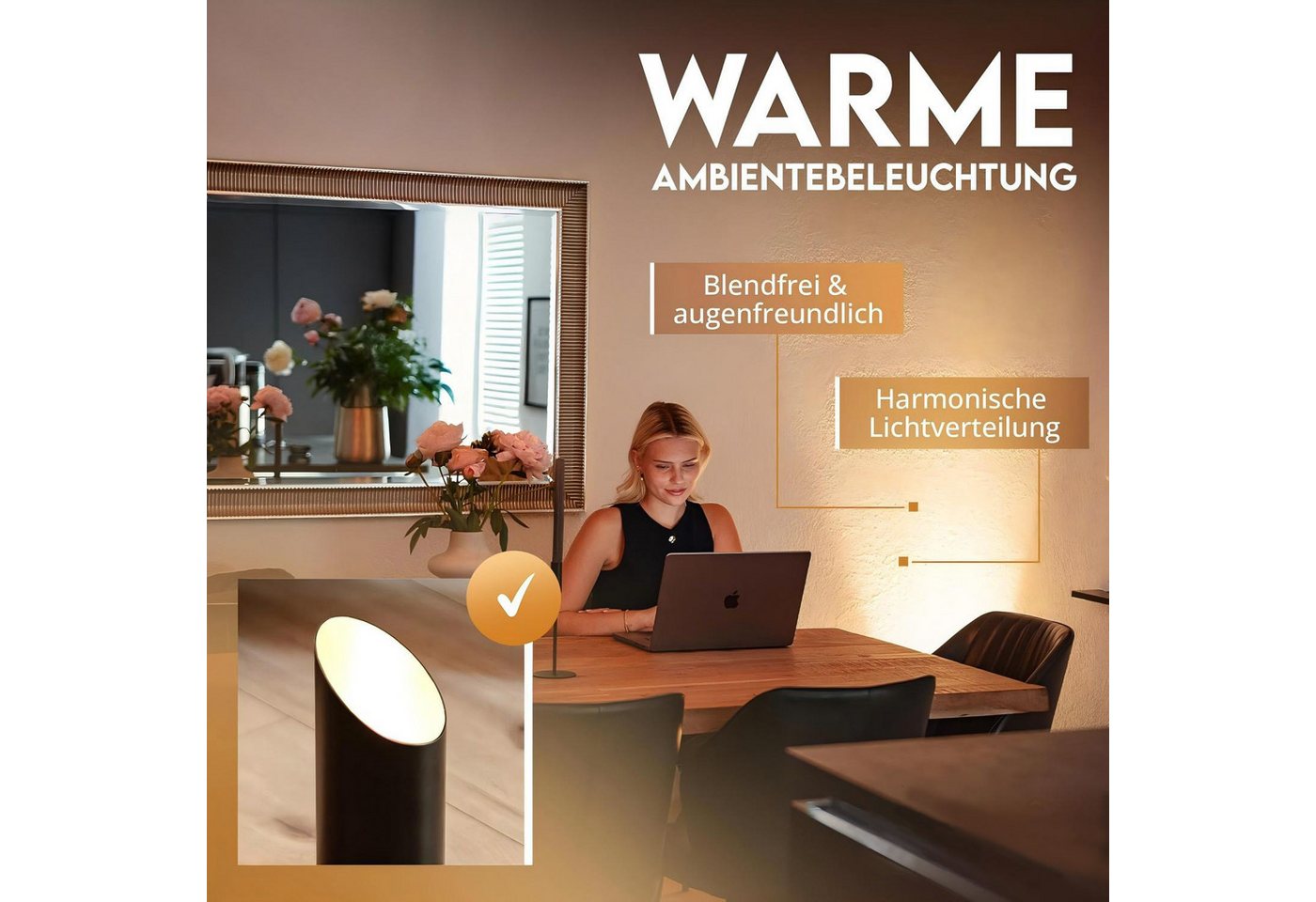 Futicare LED Stehlampe dimmbar mit Fernbedienung & Timer, 3 einstellbare Farbtemperaturen, LED fest integriert, (3000K/4000K/6000K), modernes Aluminium Design,  – Bild 3 von 5
