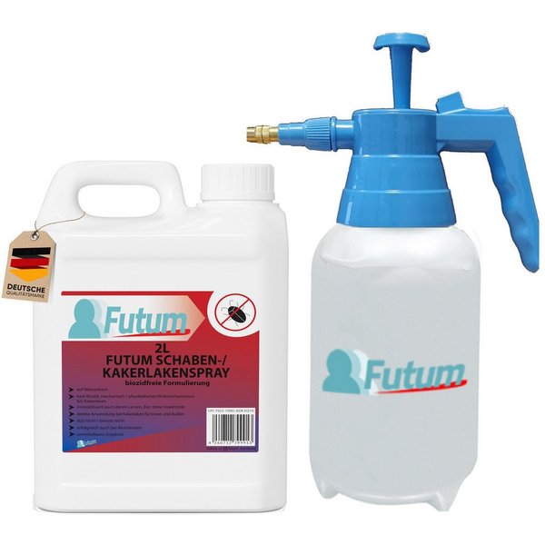 FUTUM Insektenspray Kakerlaken Spray Schaben Spray Küchenschaben Abwehr, 2 l