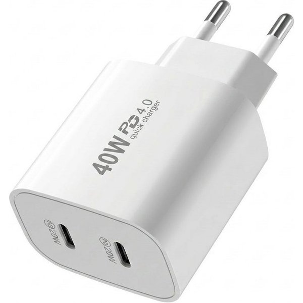 Futurea 40W Ladestecker Dual Fast-Charging Schnellladegerät Smartphone-Ladegerät (Packung, 1-tlg., Gleichzeitig zwei Geräte laden, Dual-Anschluss mit USB-A und 