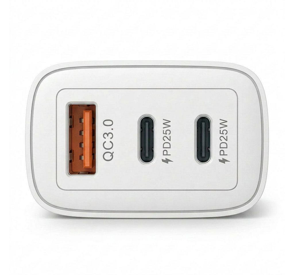 Futurea 50W Ladestecker Fast-Charging Schnellladegerät mit drei Anschlüssen Schnelllade-Gerät (3000 mA, 1-tlg., Einzelartikel, 3 Ports gleichzeitig schnellladen – Bild 2 von 5