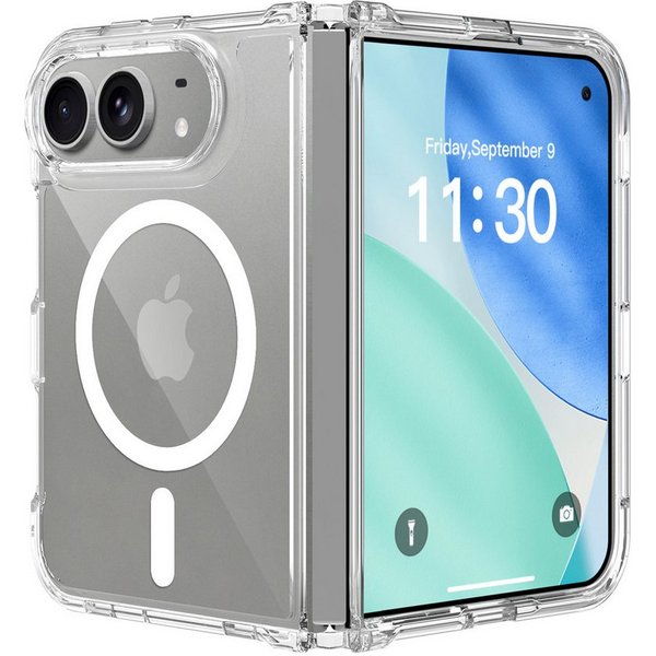 Futurea Handyhülle Fold Duo Transparent für Apple iPhone 18 Fold Case, MagSafe, Durchsichtig für Apple iPhone mit MagSafe und faltbar