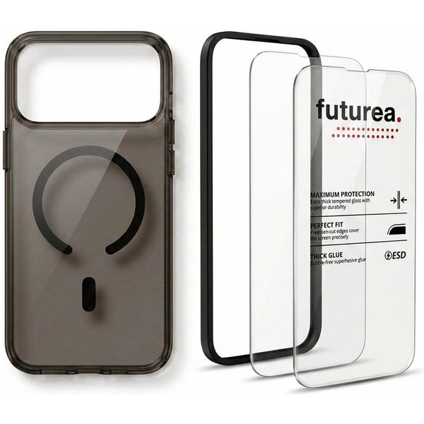 Futurea Handyhülle Hardcase Transparent MagSafe 3in1 Panzerglas iPhone 18 Pro & Pro Max 6,3" - 6,9", Premium Schutzset mit Schutzfolie 9H Härtegrad für das Appl
